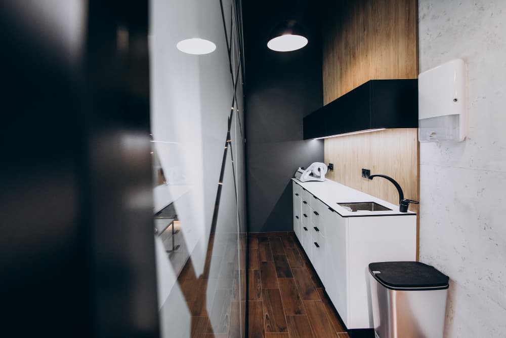 Small-space kitchen example focused on efficient storage and compact planning.